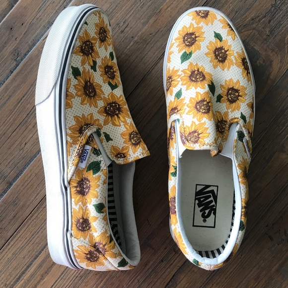 Vans Shoes - Sunflower Vans shoes- Women’s size 10/Men’s 8.5